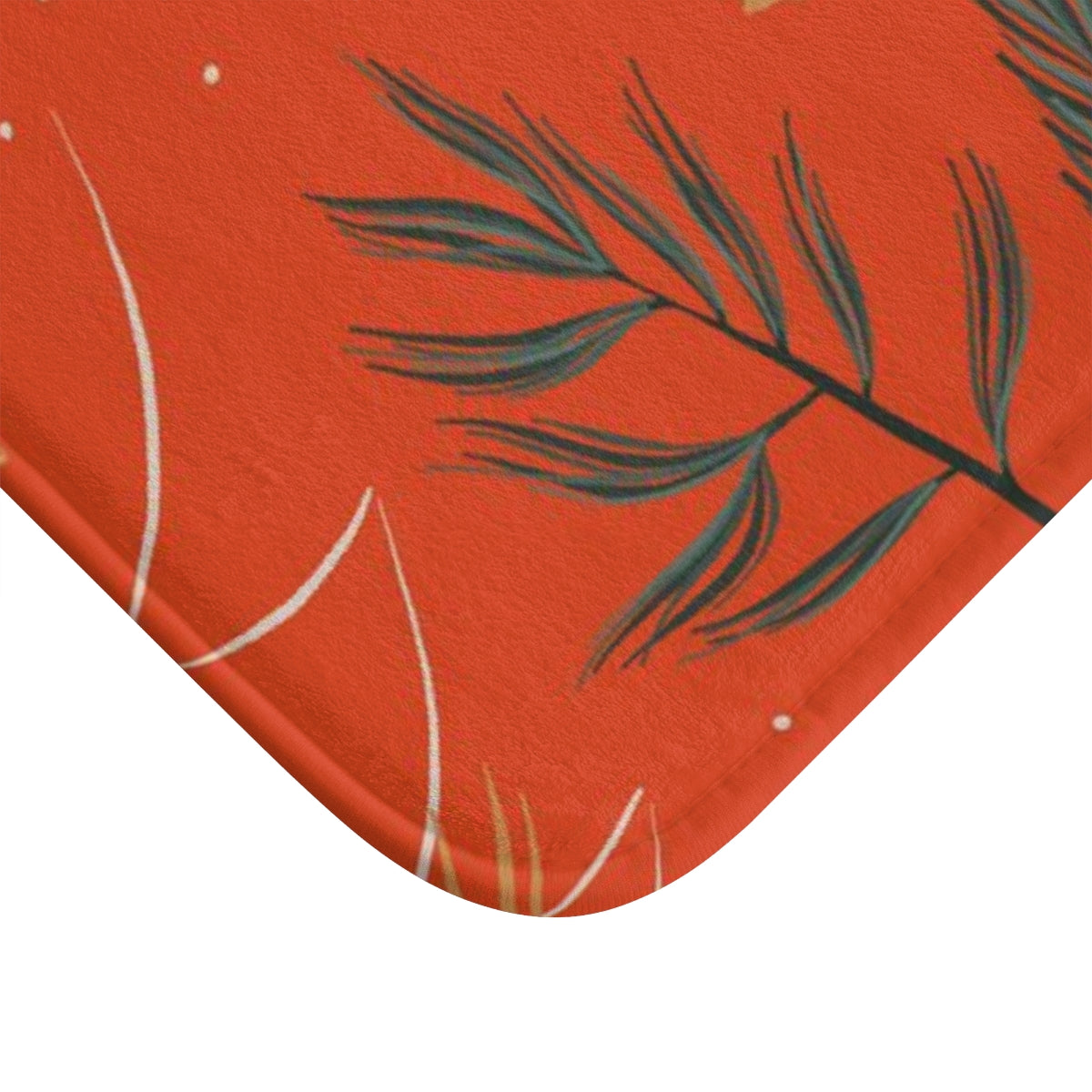 Christmas Bath Mat | Red Festive Trees and Tiger