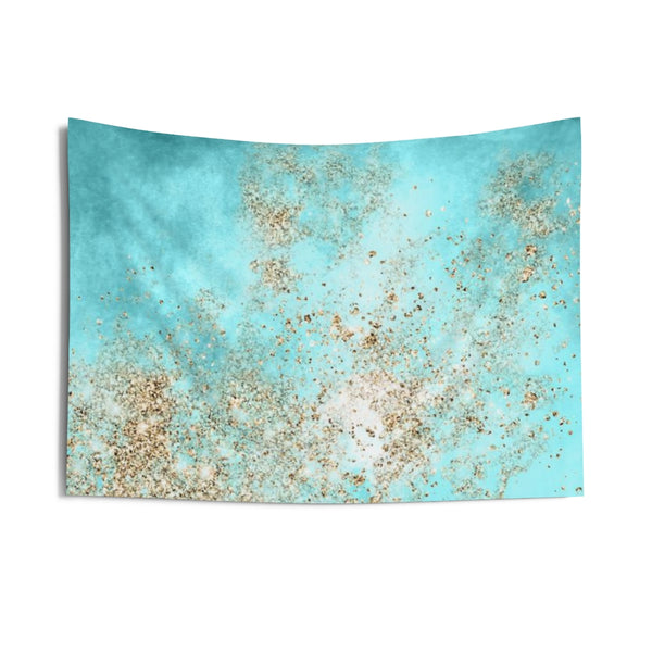 Abstract Tapestry | Aqua Teal gold