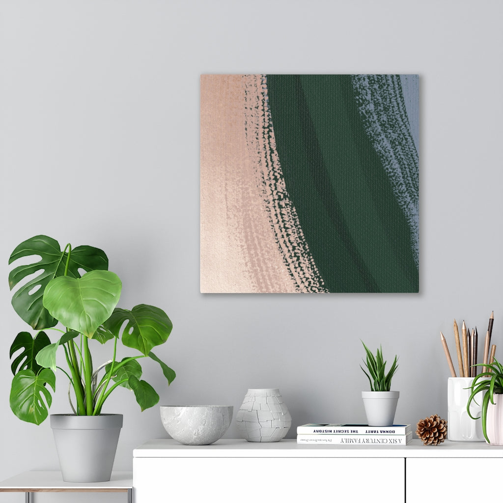 Abstract Canvas Art | Beige Green Blue