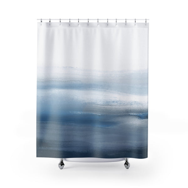 Navy Boho Abstract Shower Curtain