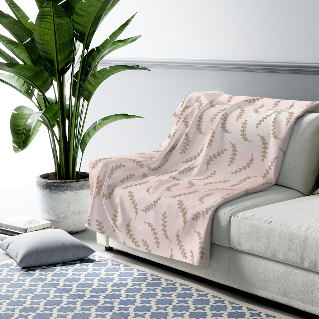 Floral Comfy Blanket | Blush Pink Beige