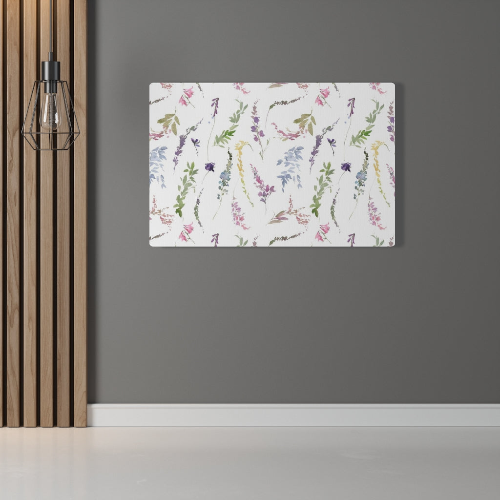 FLORAL WALL CANVAS ART | White Lavender Blue Pink