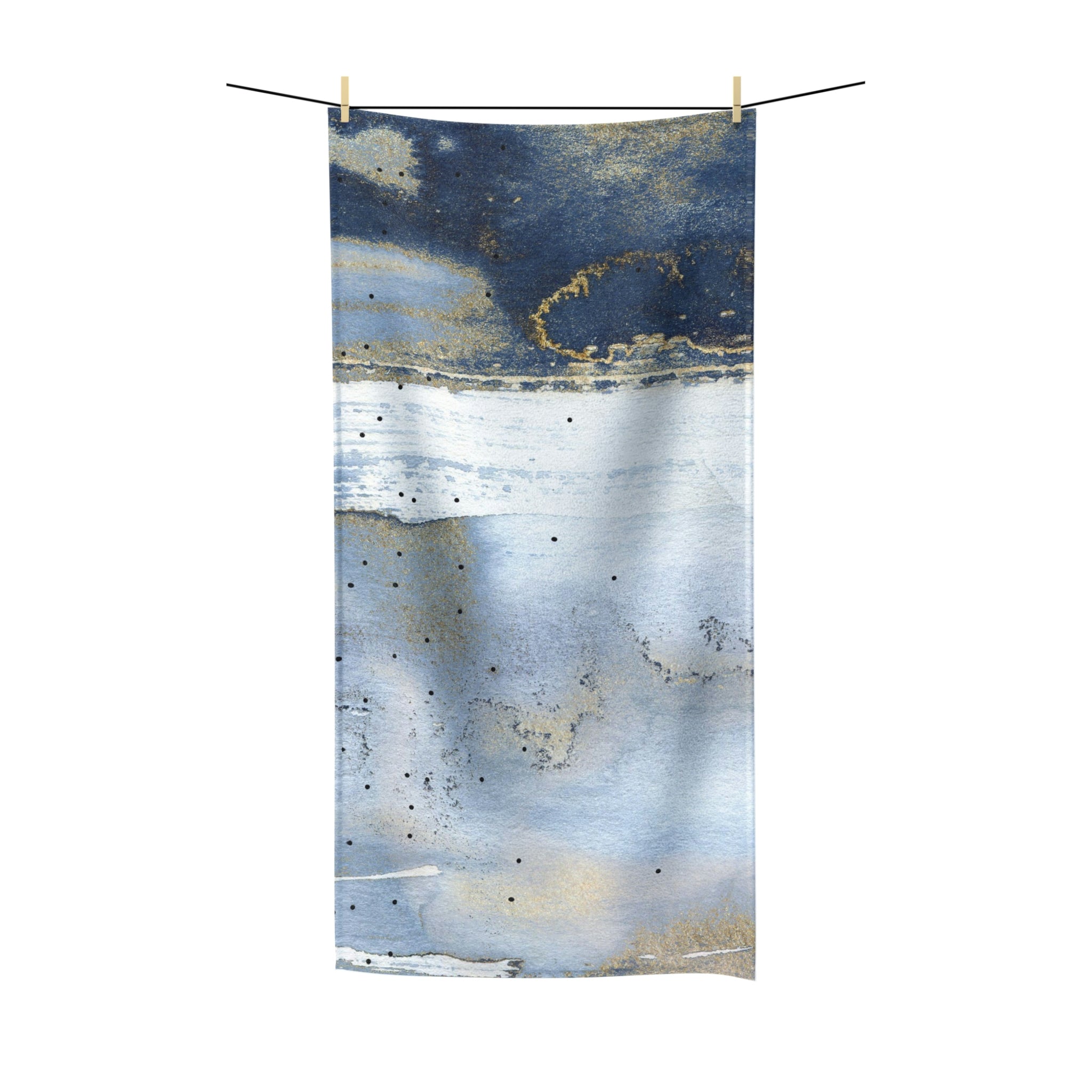 Bath Towel | Navy Sky Blue, Beige