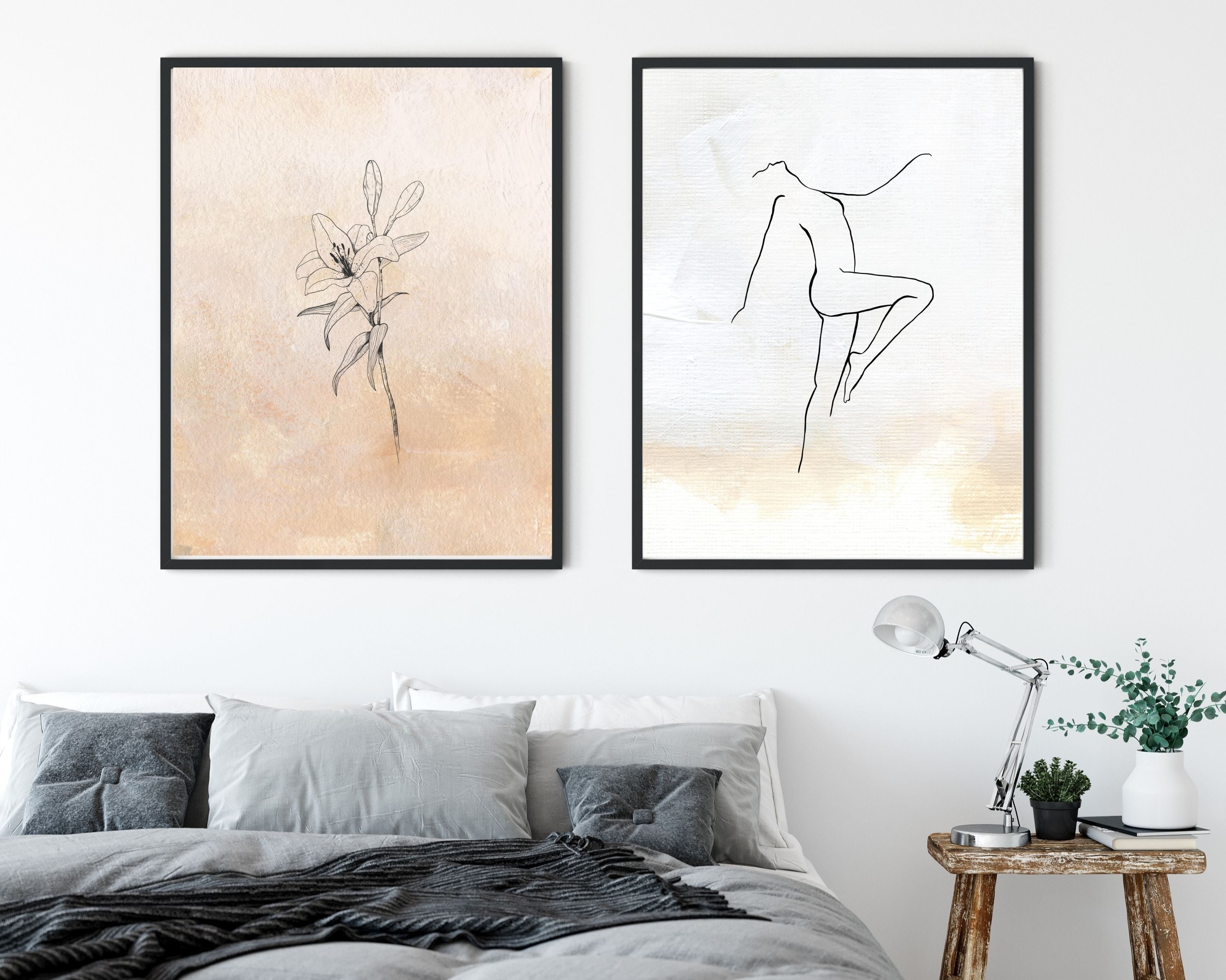 Abstract Terracotta Art Prints | Cream White Woman