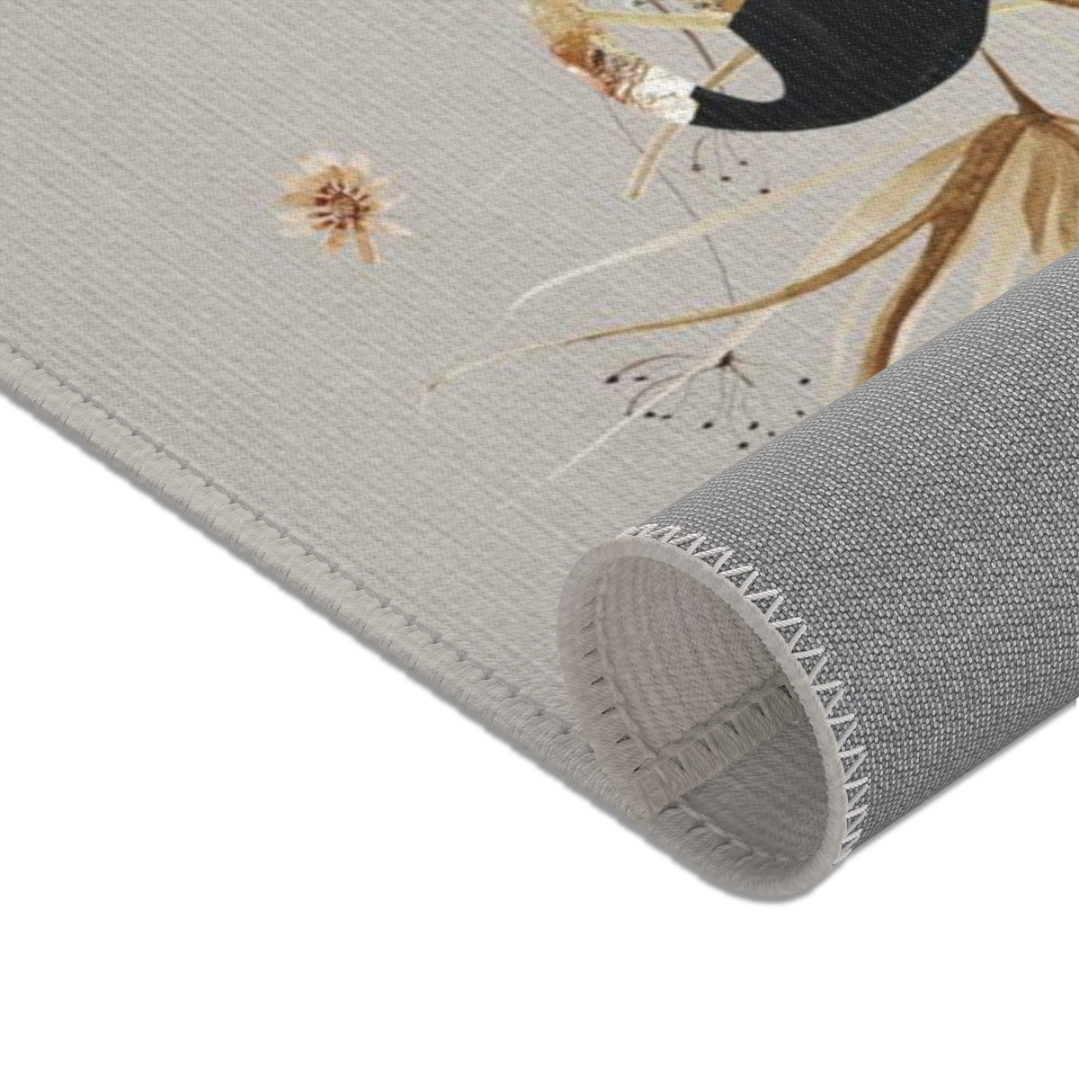 Floral Area Rug | Beige Ivory Lily