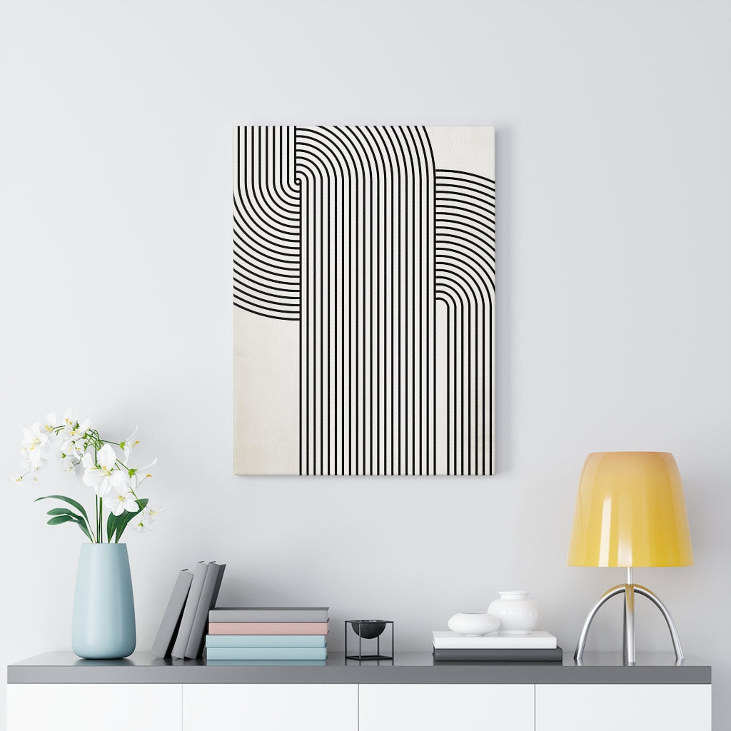 ABSTRACT WALL CANVAS ART | Beige Black