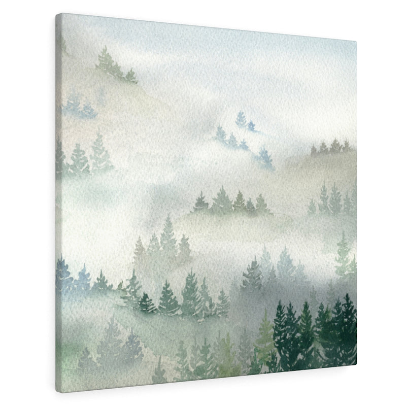 FLORAL CANVAS ART | White Green Ombre Forest