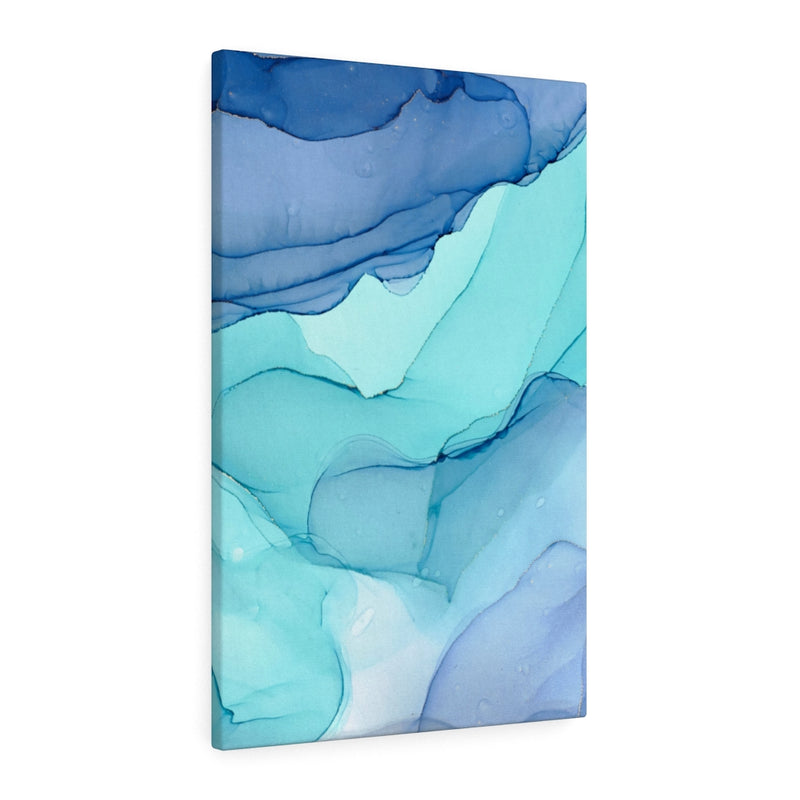 Abstract Canvas Art | Teal Blue