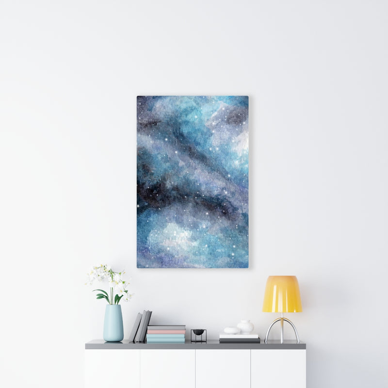 Abstract Canvas Art | Blue Navy Celestial Sky