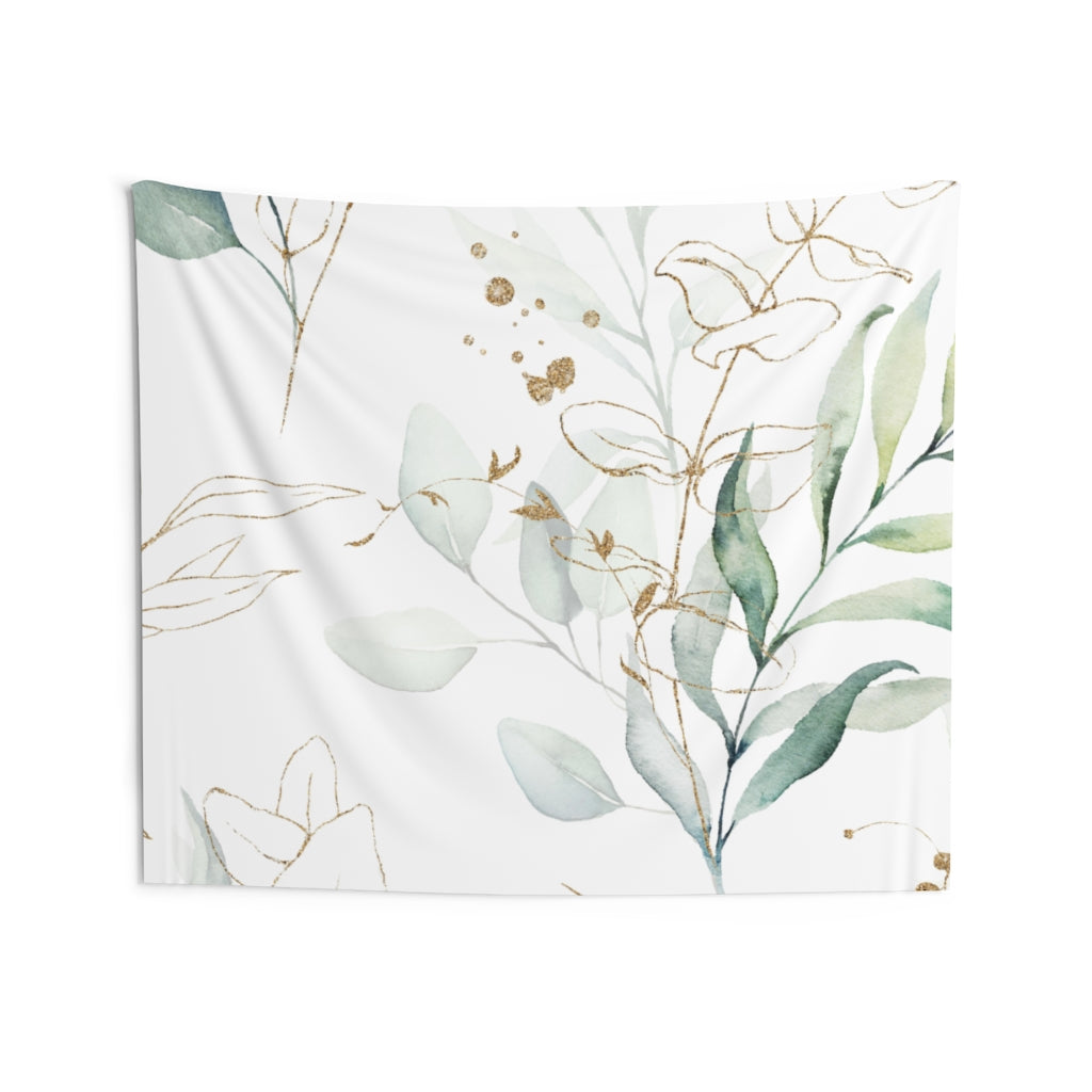 Floral Tapestry, White Green Eucalyptus