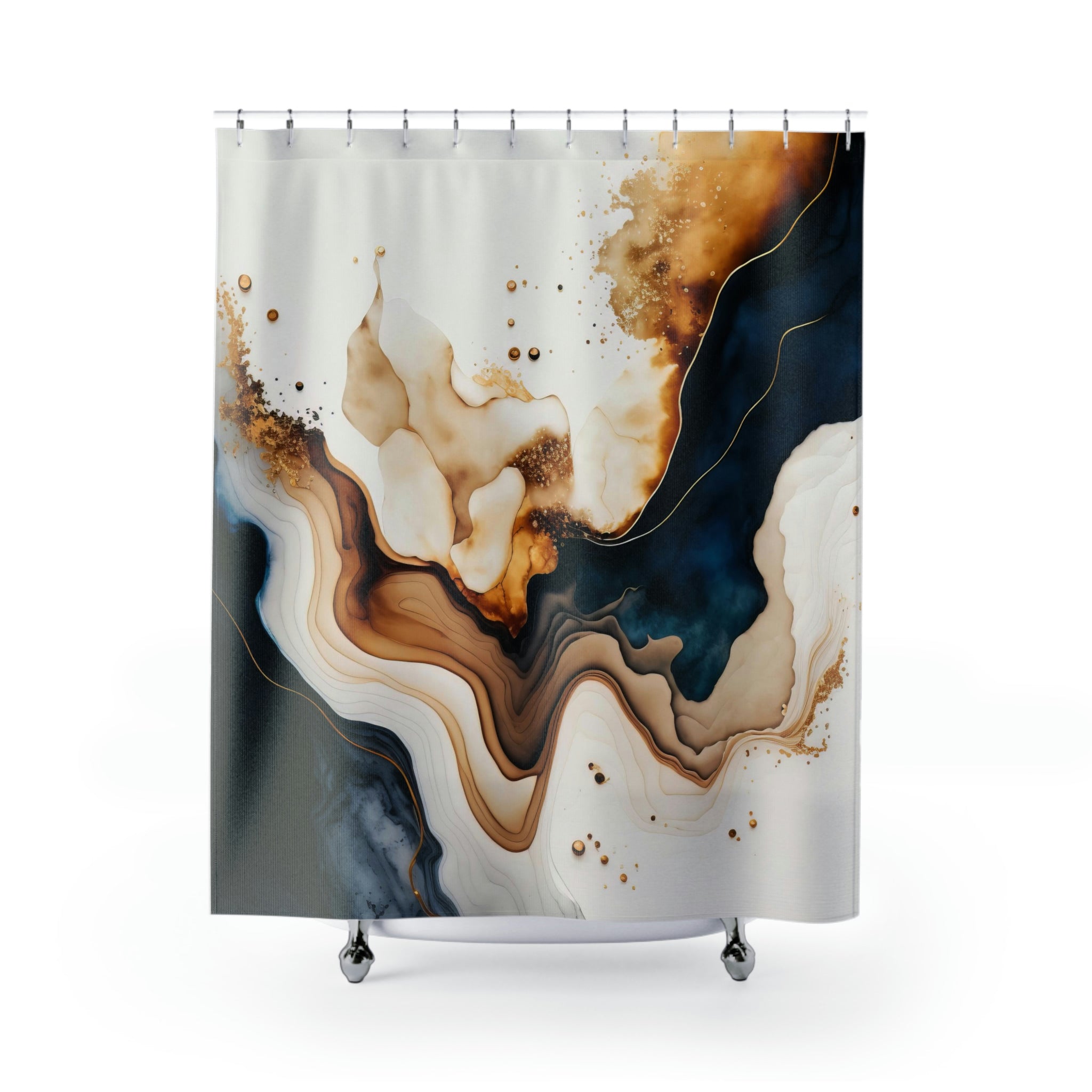 modern boho fabric shower curtain