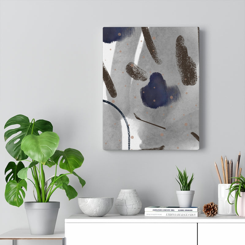 Abstract Canvas Art | White Grey