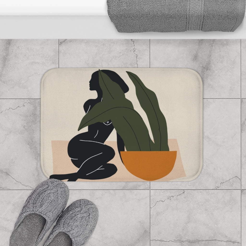 Plant Lover Woman Bath Mat