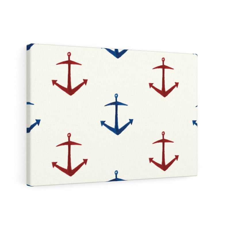 CANVAS ART | White Red Blue Nautical Anchor