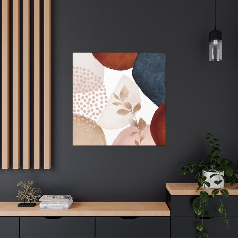 Abstract Wall Canvas Print | Golden Leaves