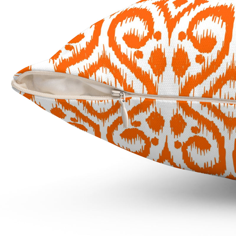 Folklore Pillow Cover | Orange  White Tribal
