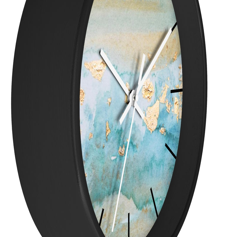 Abstract 10" Wood Wall clock | Blue Beige Ombre