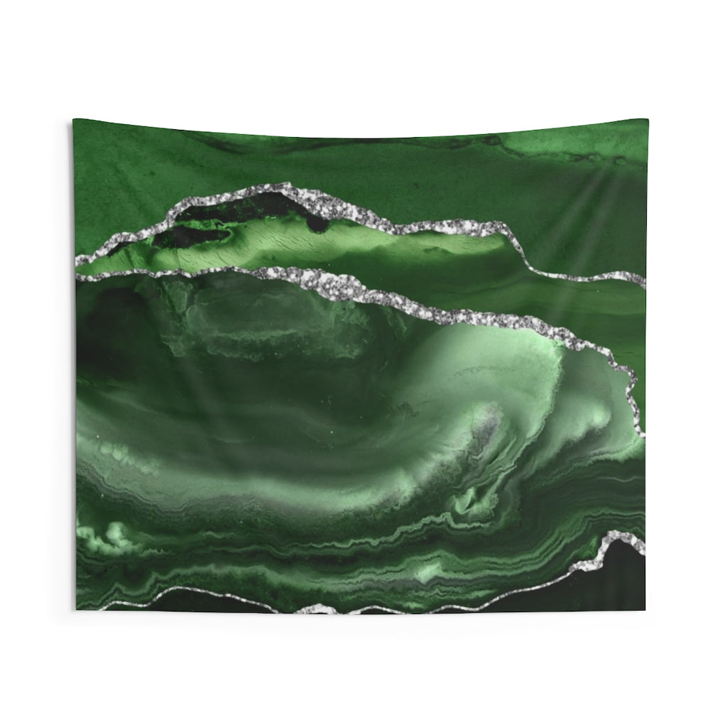 Abstract Tapestry | Green Silver