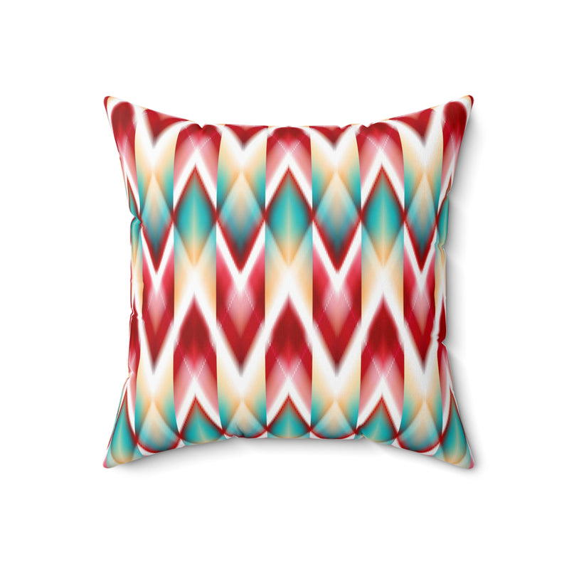 Folklore Pillow Cover | Red Teal Tribal