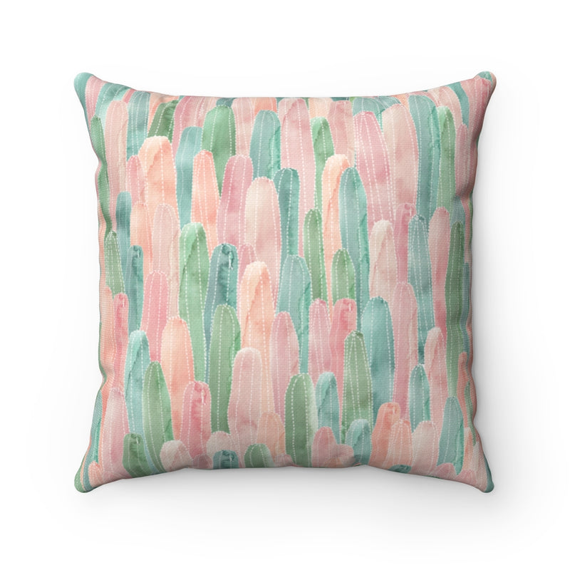 Abstract Boho Pillow Cover | Green Teal Blush Pink