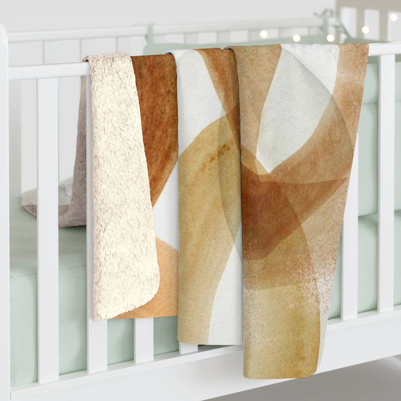 Abstract Comfy Blanket | Beige Rust Ivory