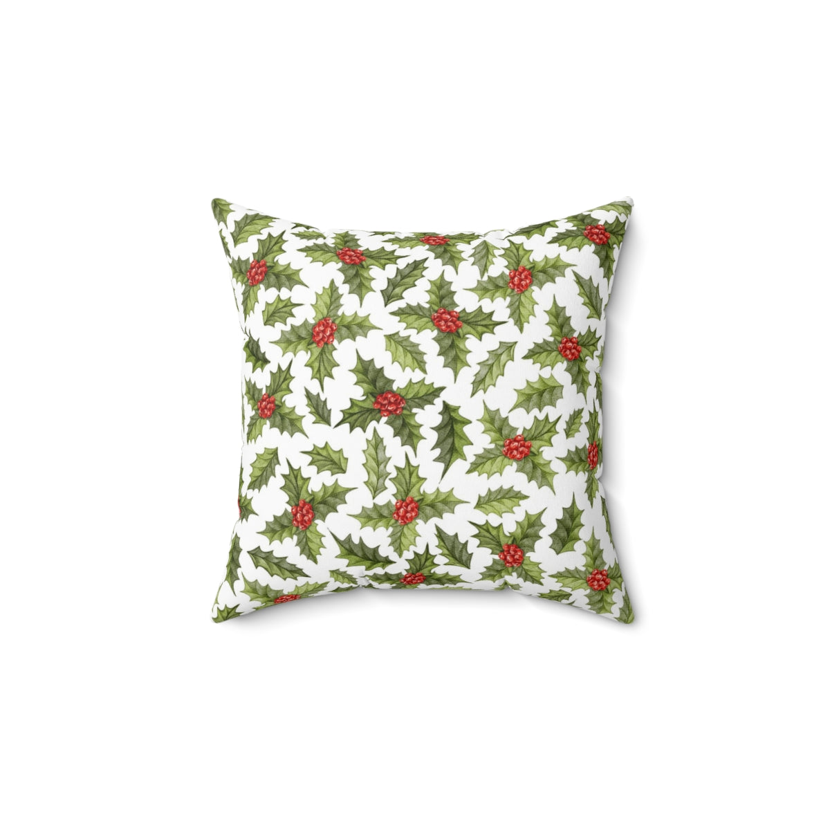 Christmas Square Pillow Cover | White Red Mistletoe