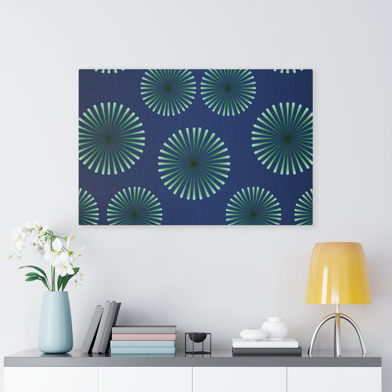 GEOMETRIC CANVAS ART | Blue Green Circles