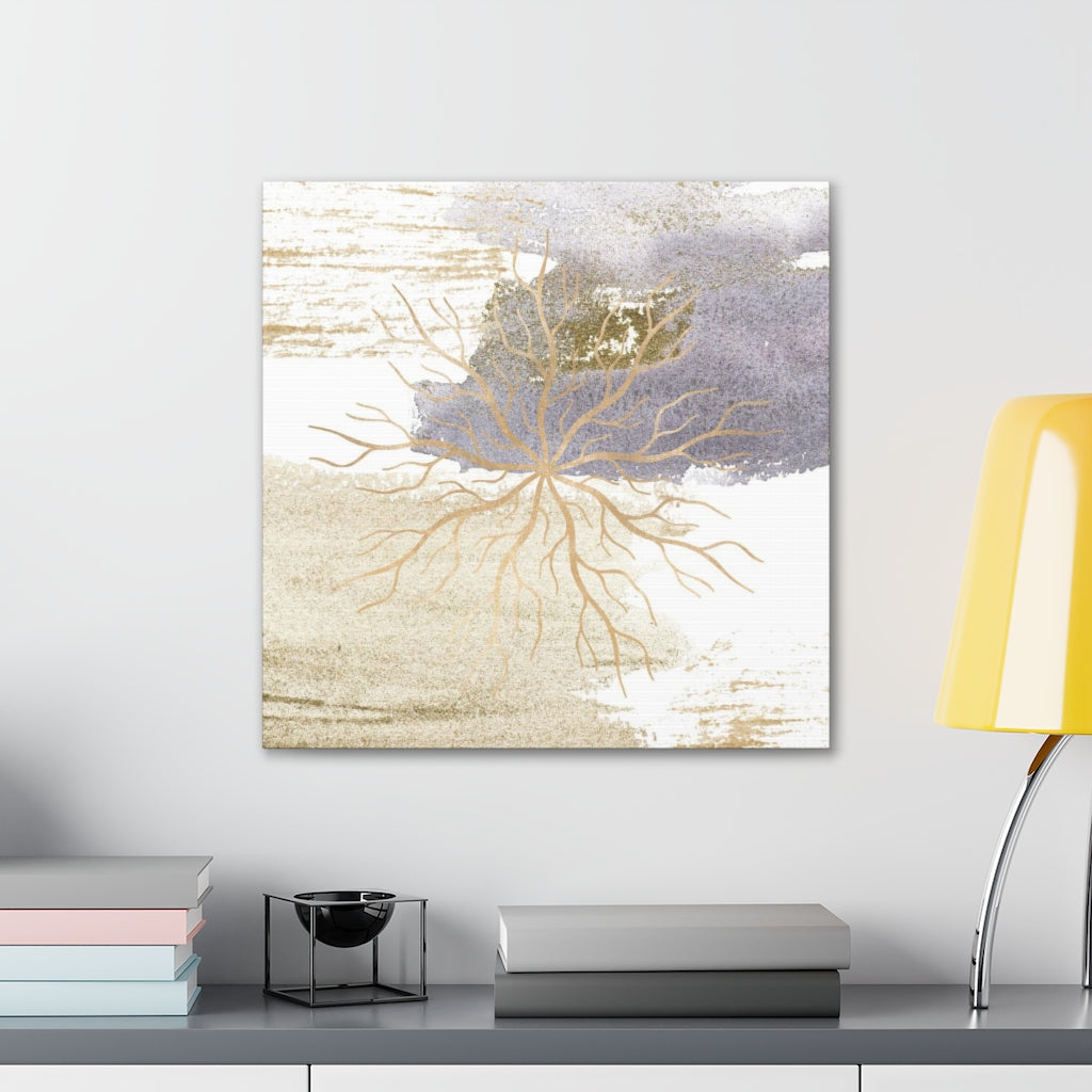 Abstract Canvas Wall Art | Beige Lavender Mandala