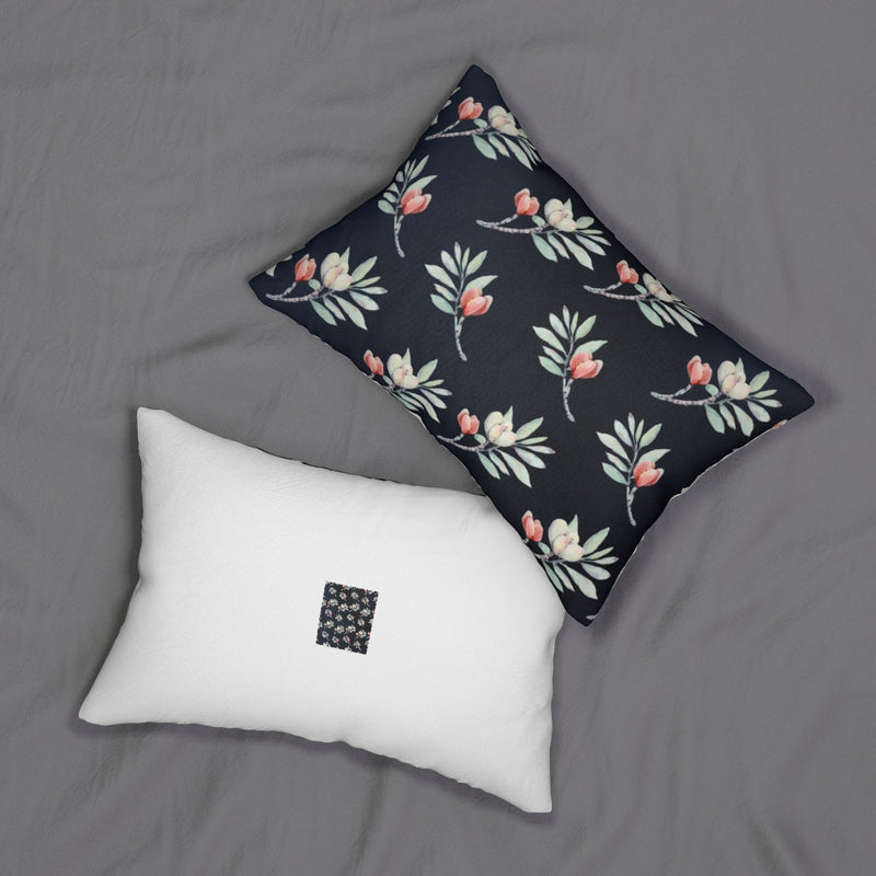 Floral Boho Lumbar Pillow | Dark Blue Green Red