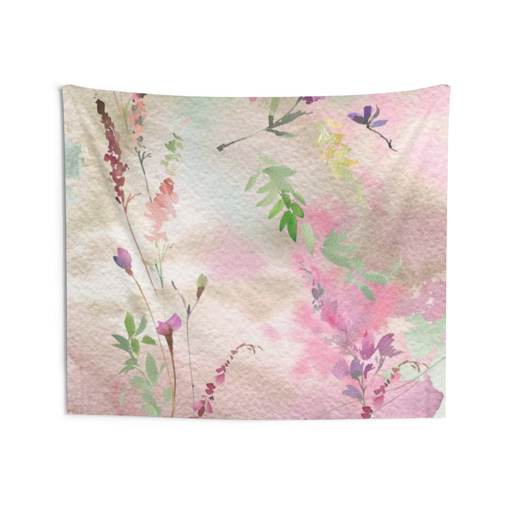 Floral Tapestry | Beige Pastel Pink Green