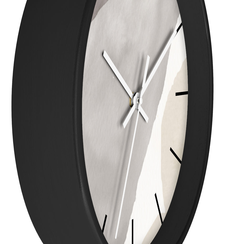 Wood,  Wall Clock, Gray Black 10"