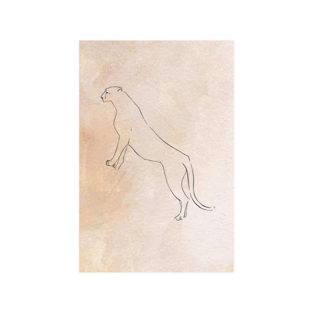 Abstract Terracotta Art Prints | Beige Cat