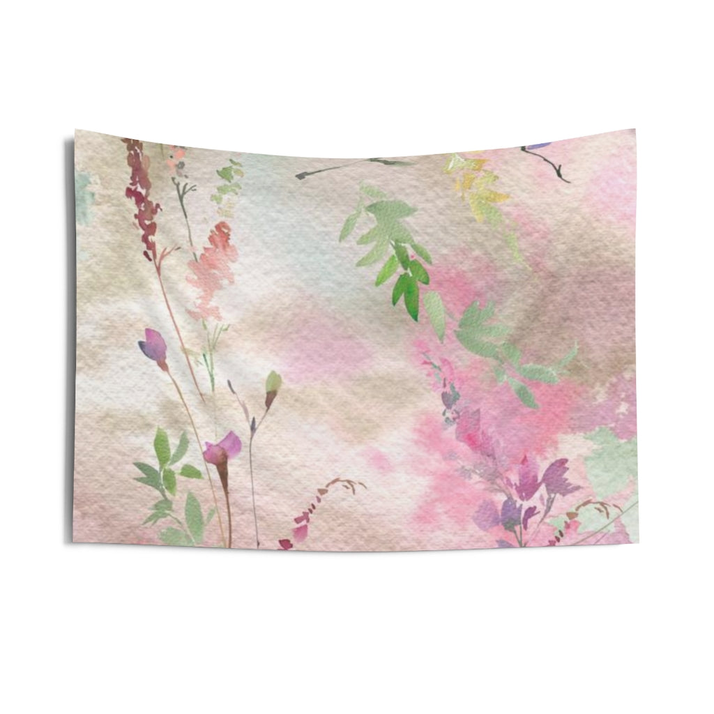 Floral Tapestry | Beige Pastel Pink Green