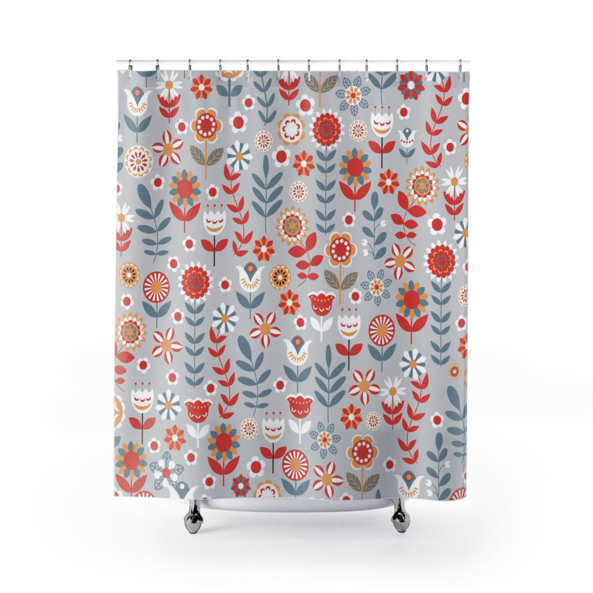 modern boho fabric shower curtain