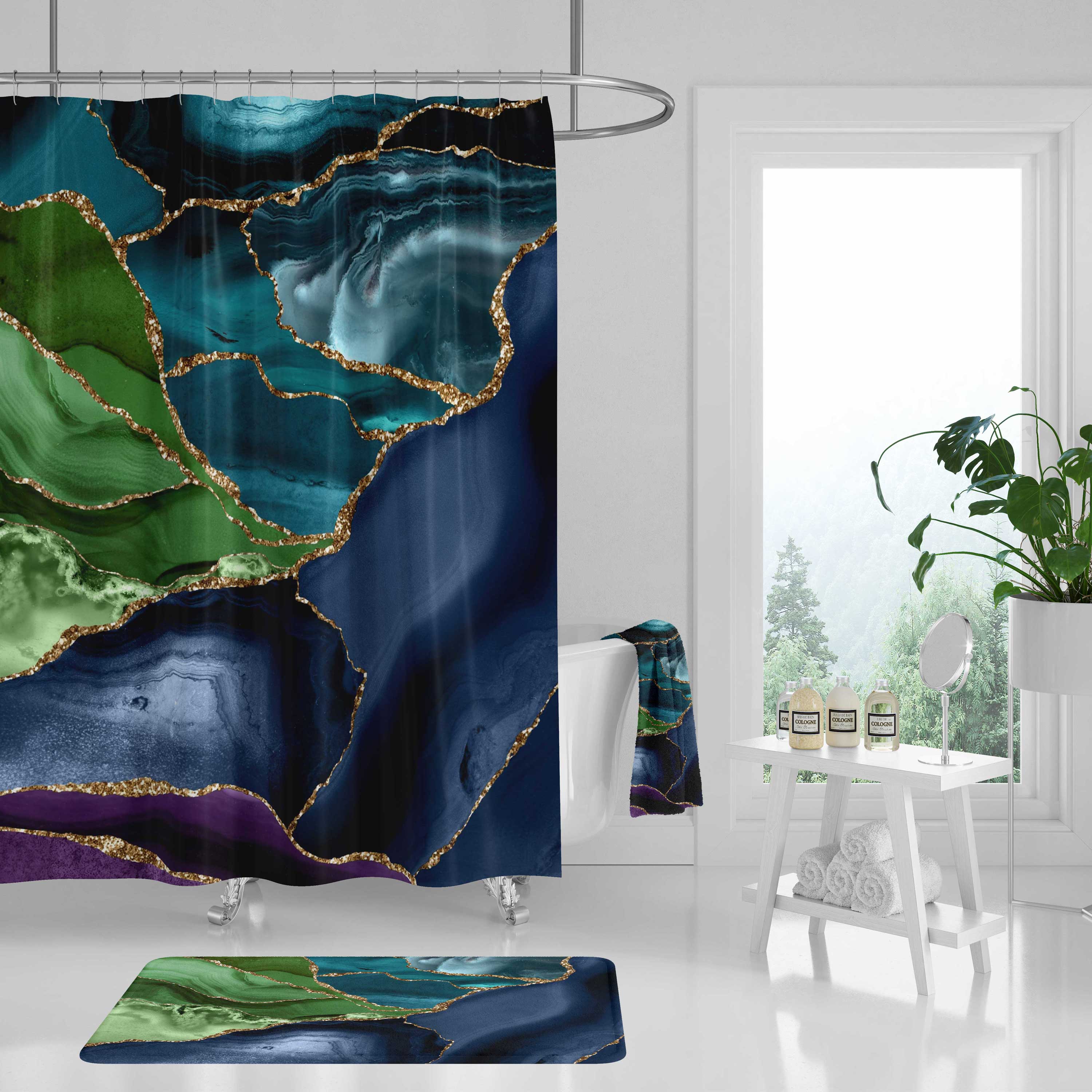 modern boho fabric shower curtain