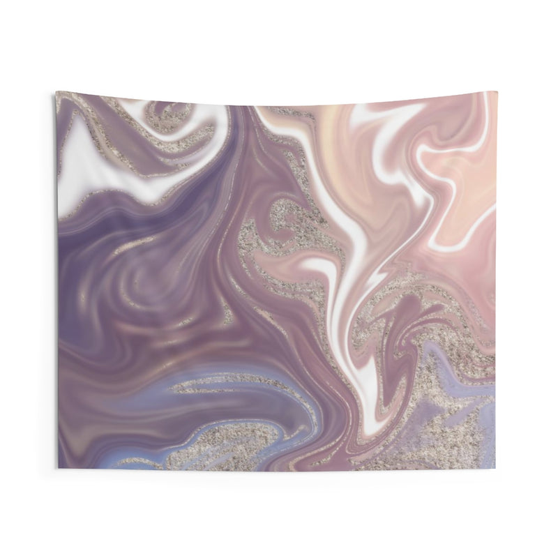 Abstract Tapestry | Lavender Blush Pink White Silver