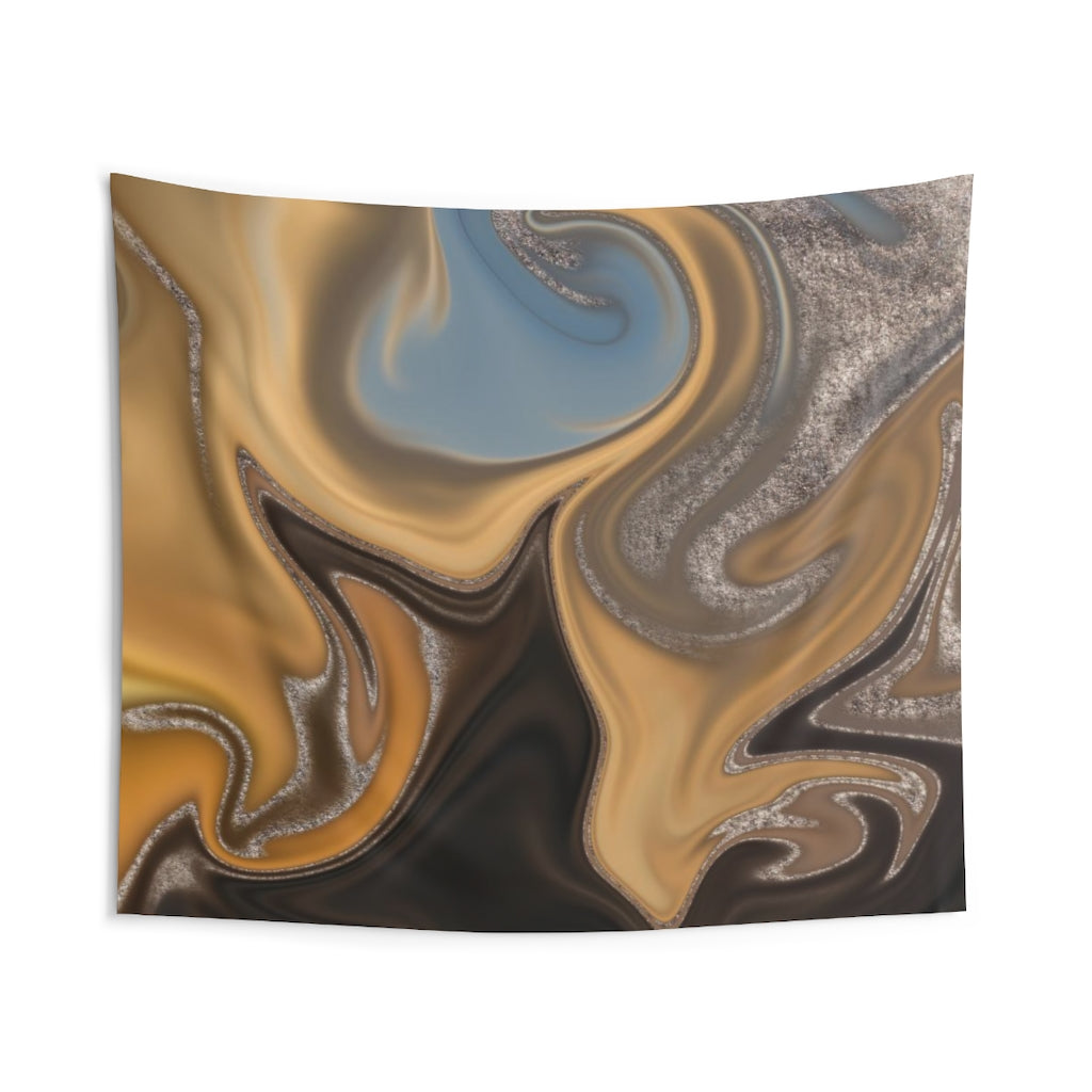 Abstract Tapestry | Yellow Brown Silver