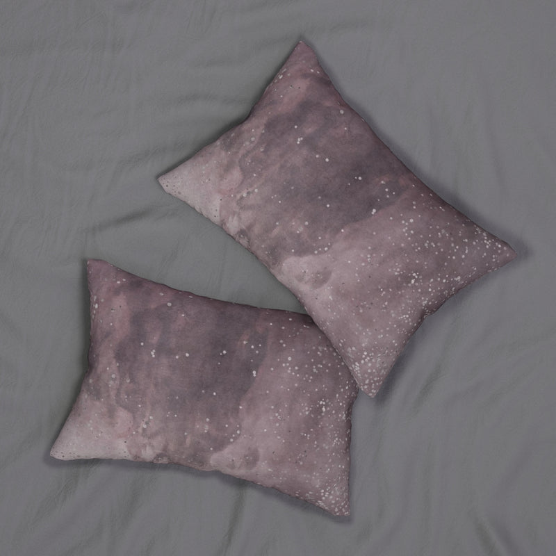 Abstract Boho Lumbar Pillow | Wine Purple Silver
