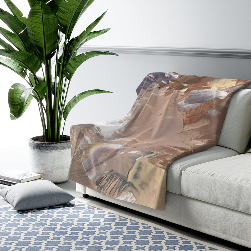 Acrylic Comfy Blanket | Beige Brown White