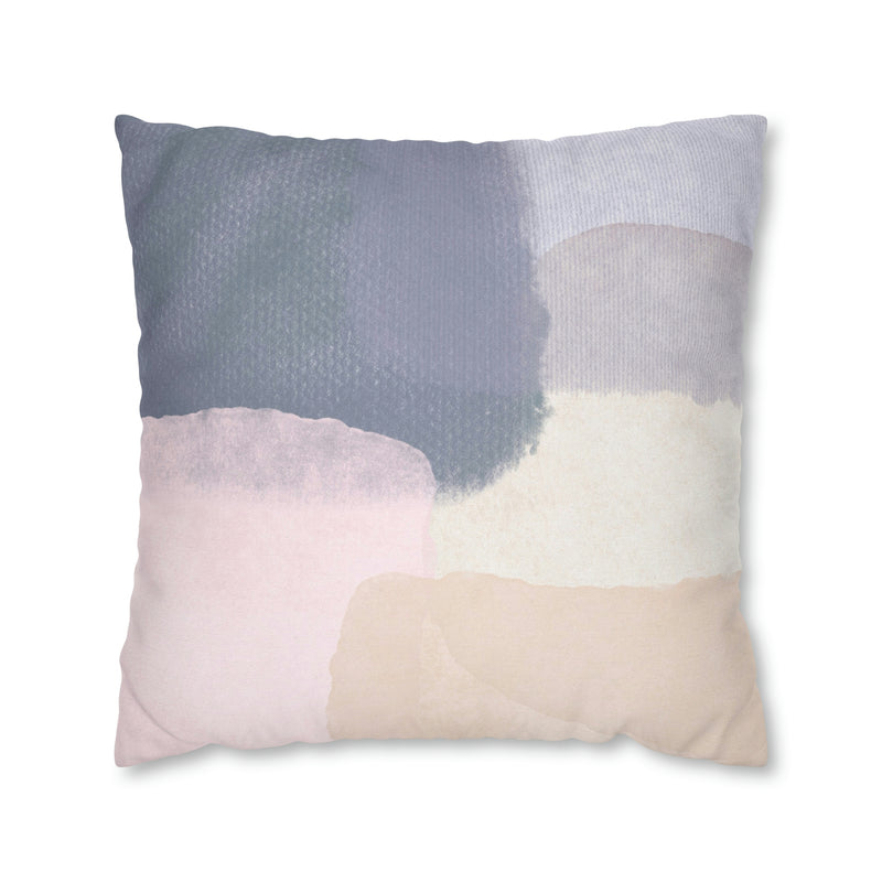 Abstract Boho Pillow Cover | Grey Blue Cream Pink