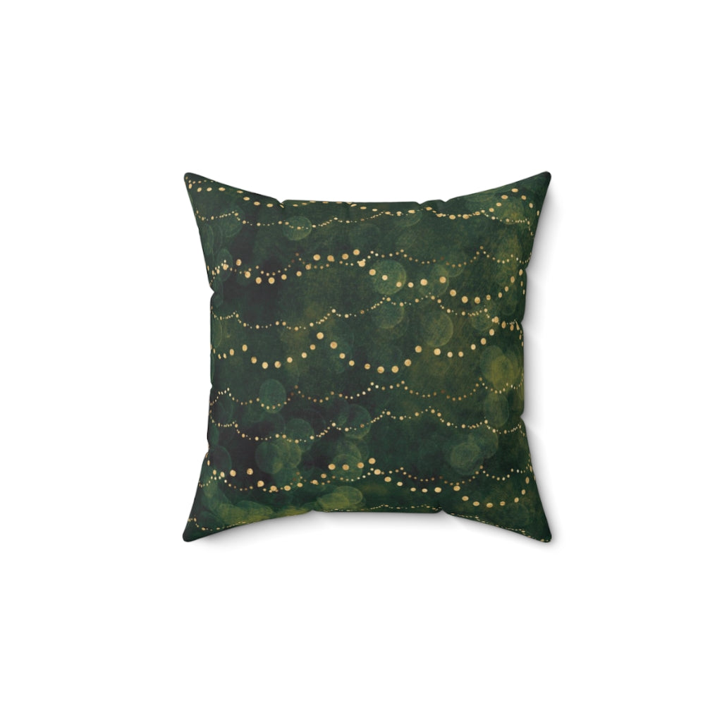 Abstract Pillow Cover | Green Beige Lights