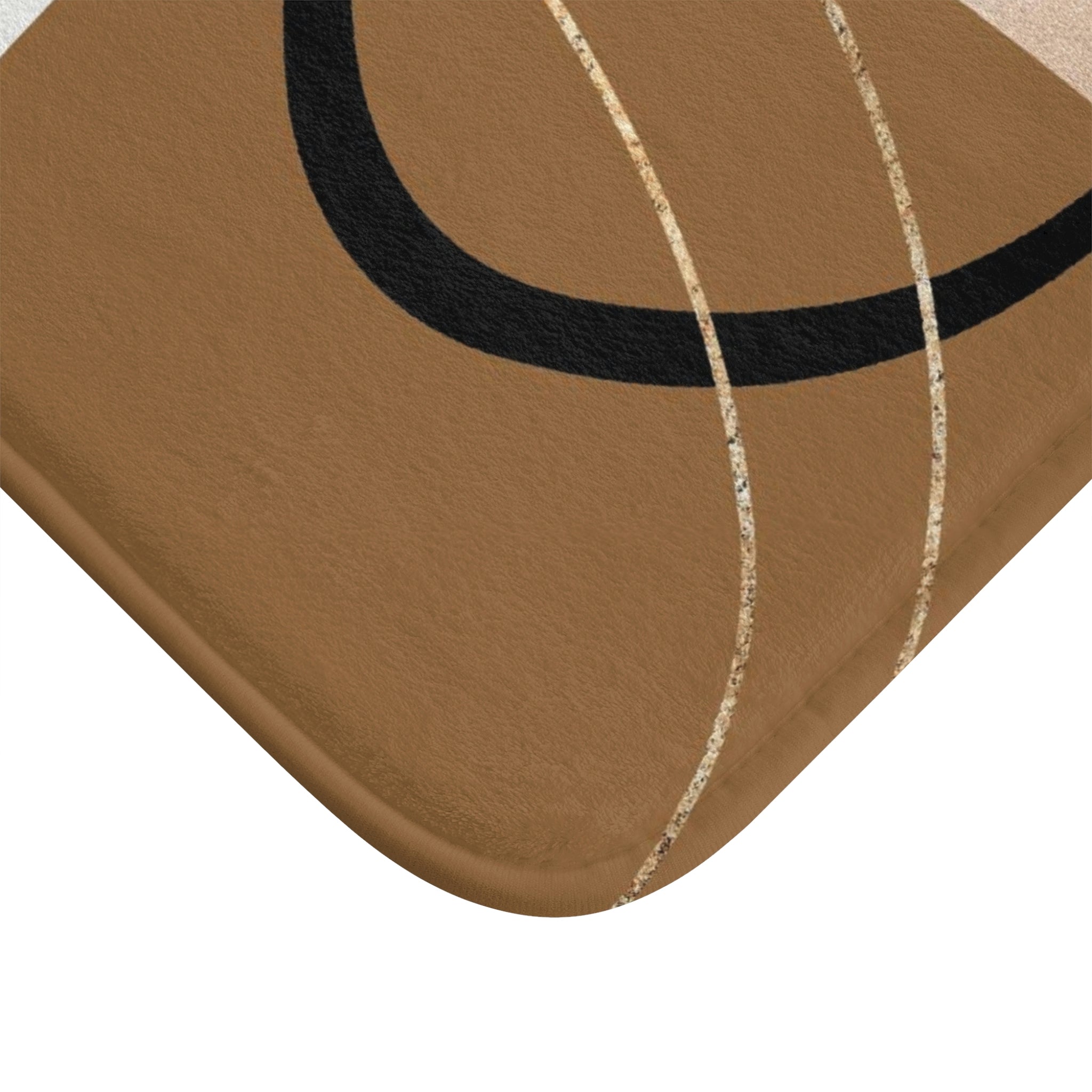 Neutral Black Abstract Soft Bath Mat