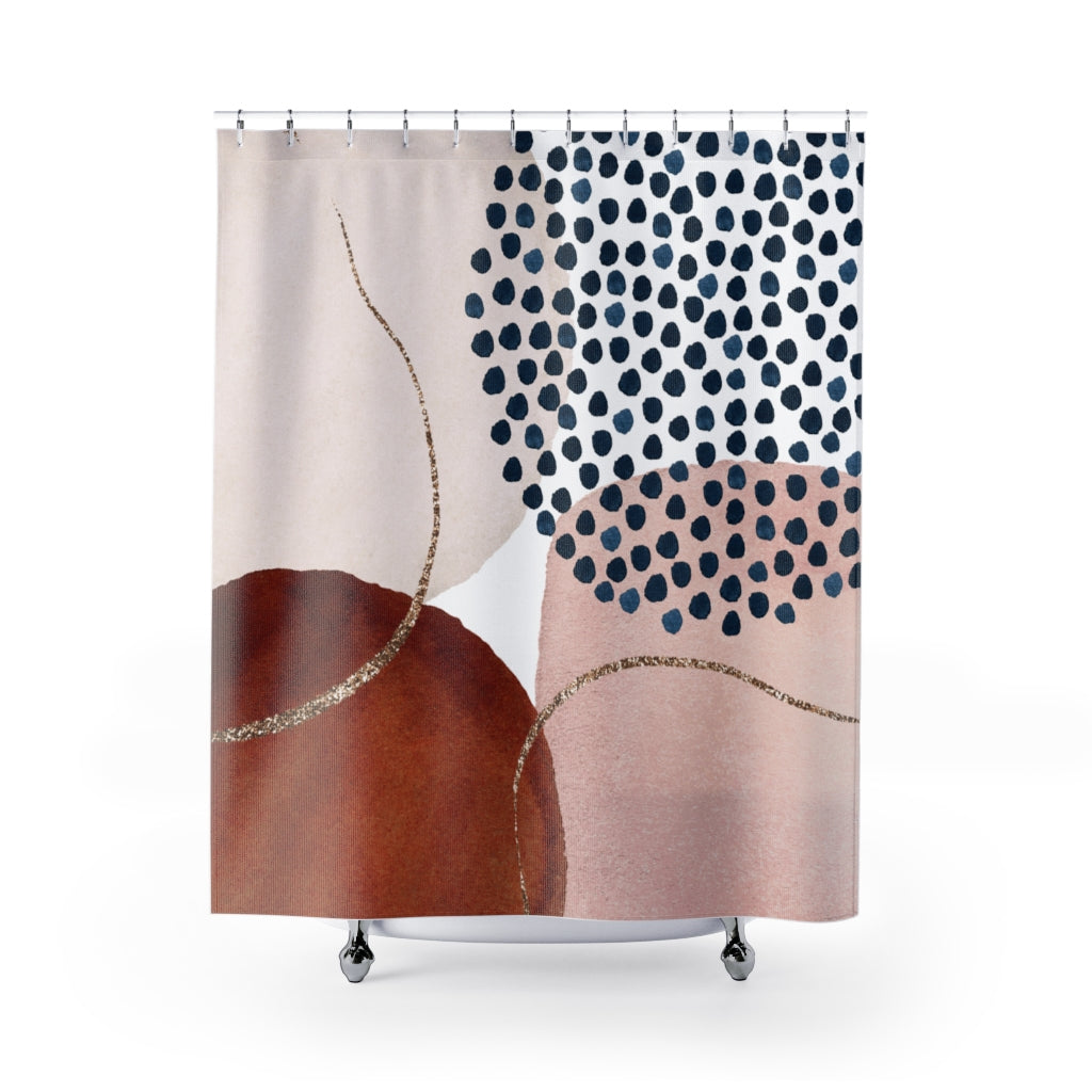 modern boho fabric shower curtain