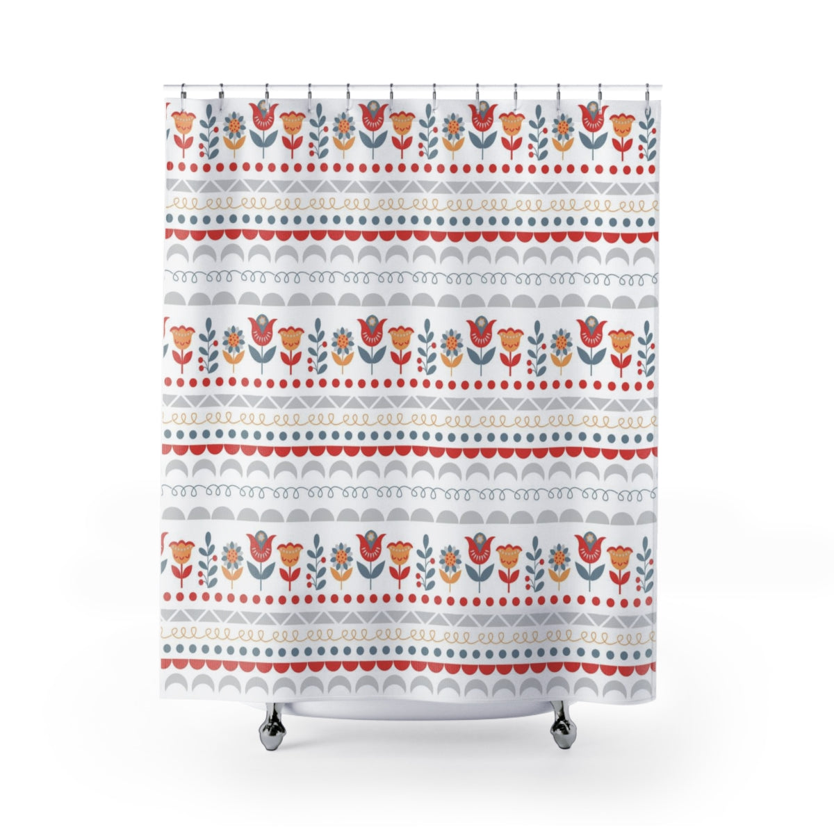 modern boho fabric shower curtain