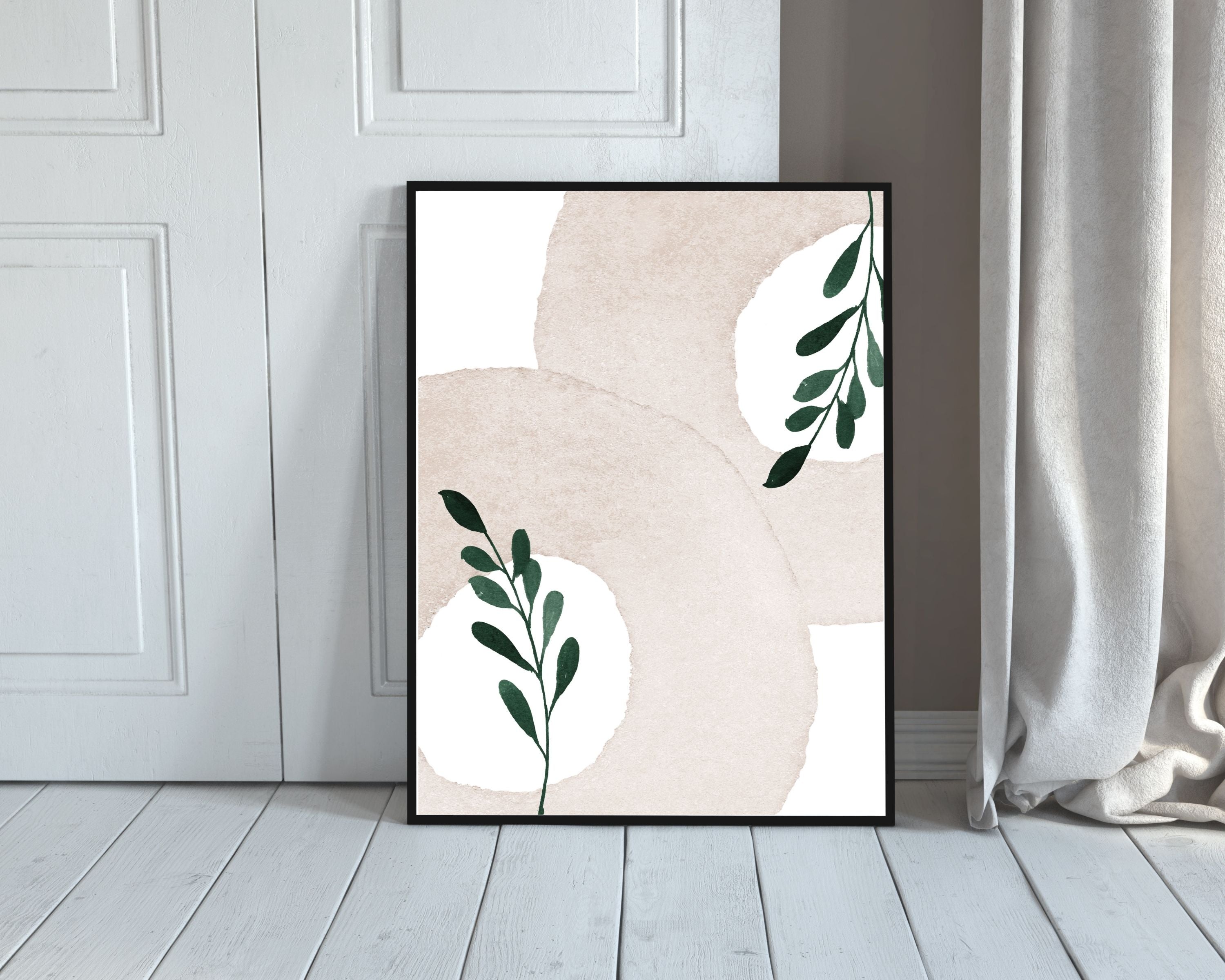 Boho Art Prints | Cream Green