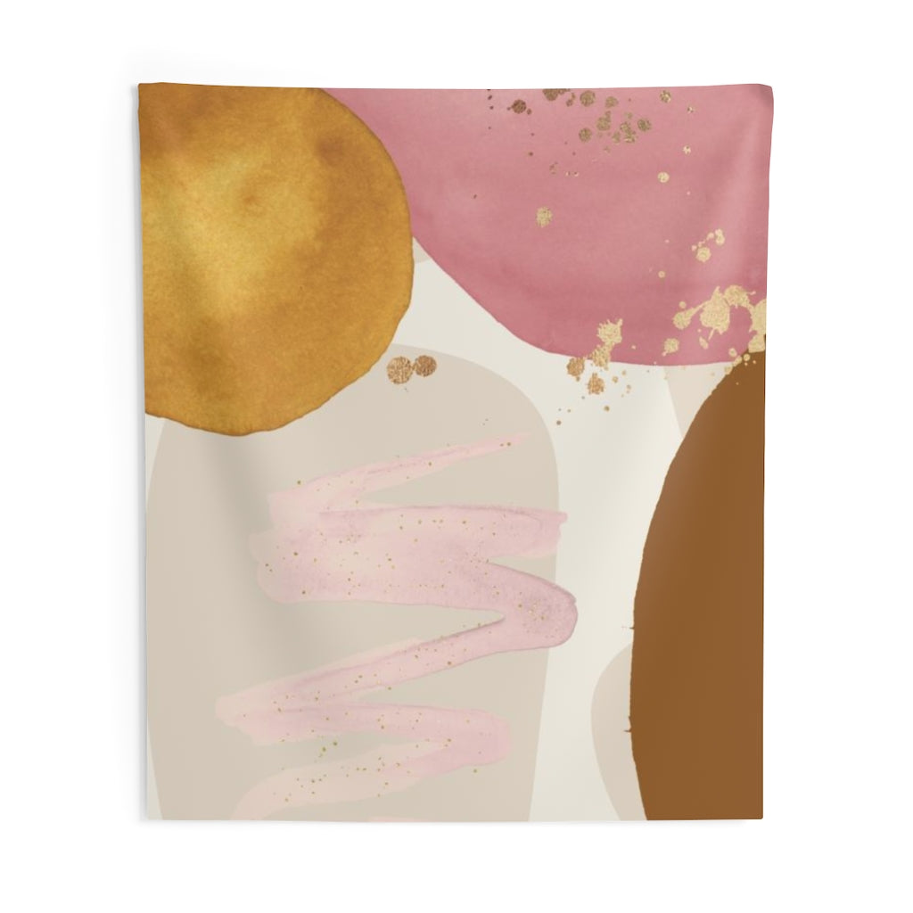 Abstract Tapestry | Pastel Cream Blush Pink Rust