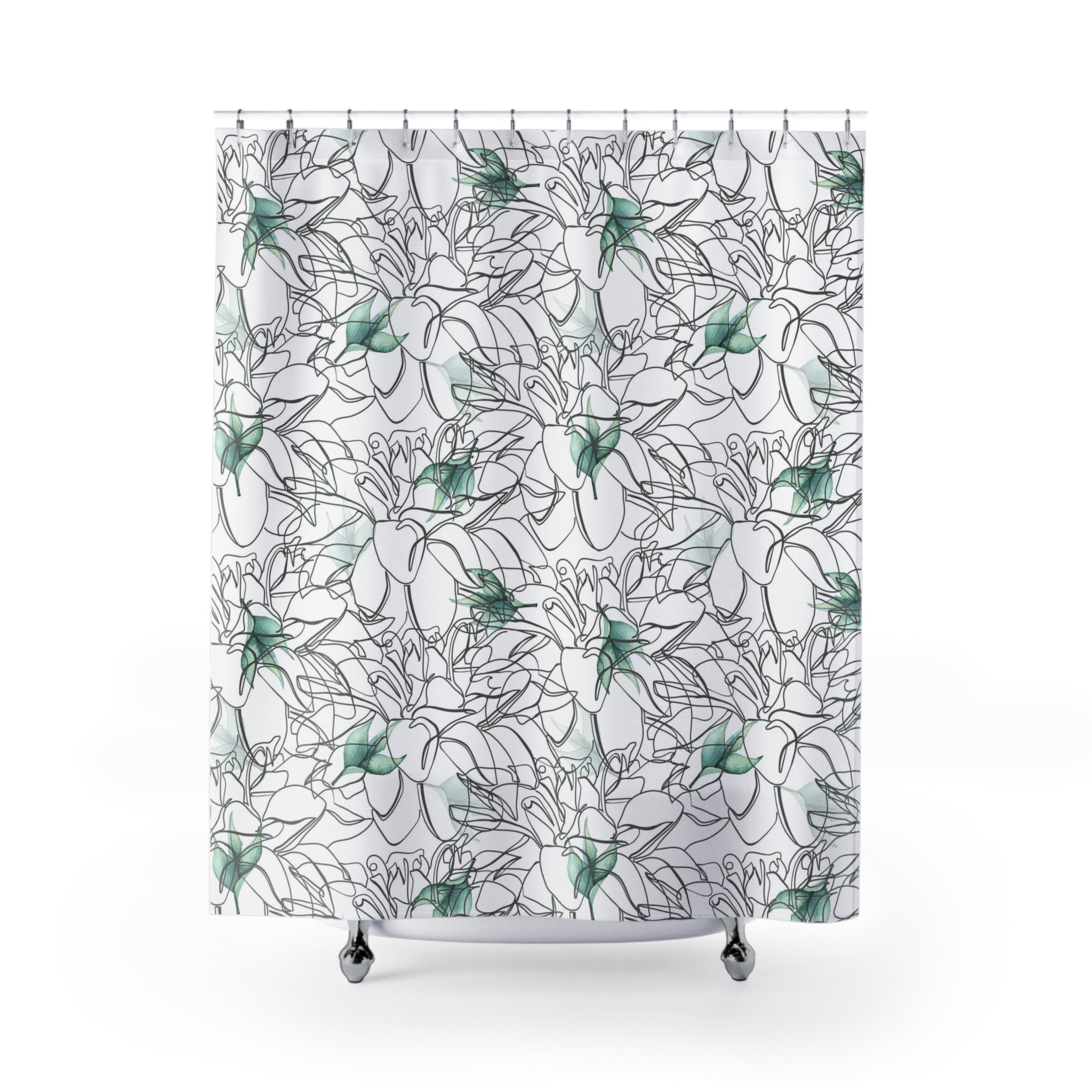 modern boho fabric shower curtain