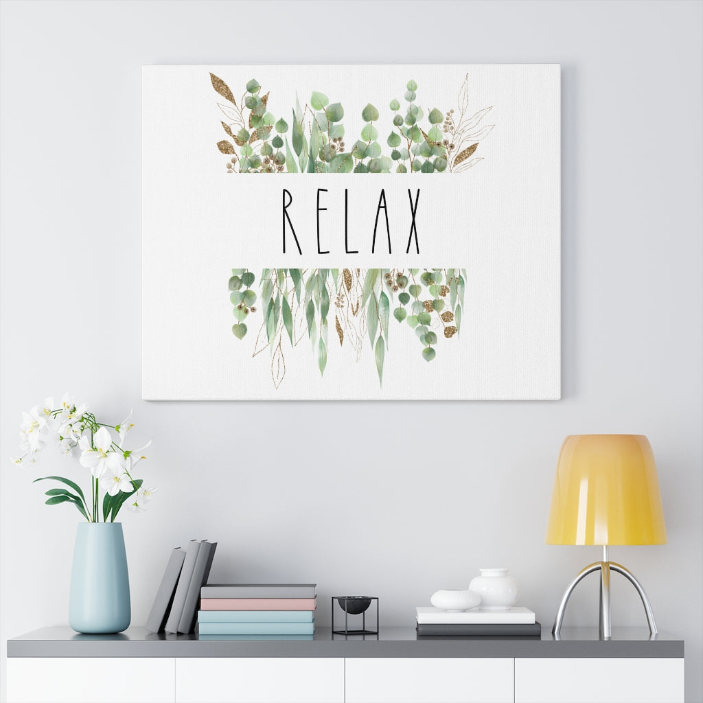 Relax Eucalyptus Canvas Watercolor Wall Art