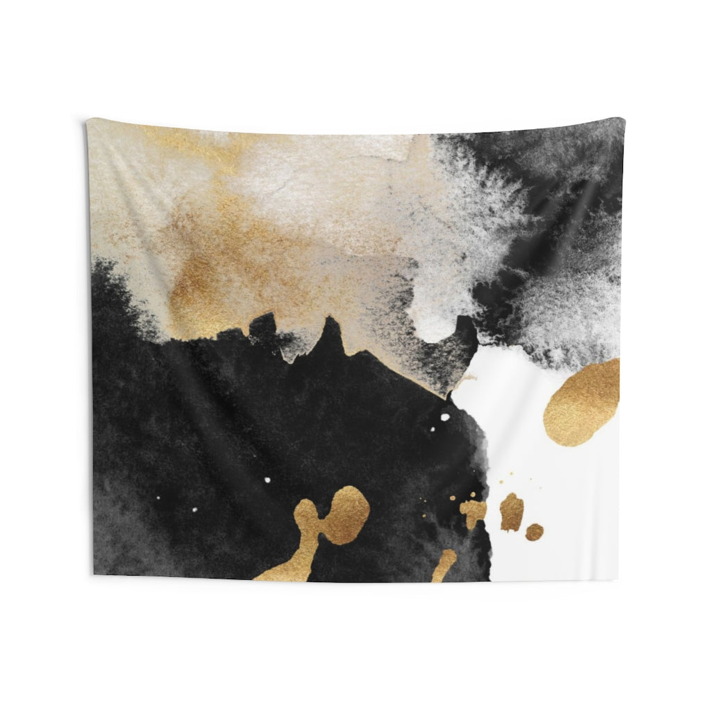 Abstract Tapestry | Gold Black White