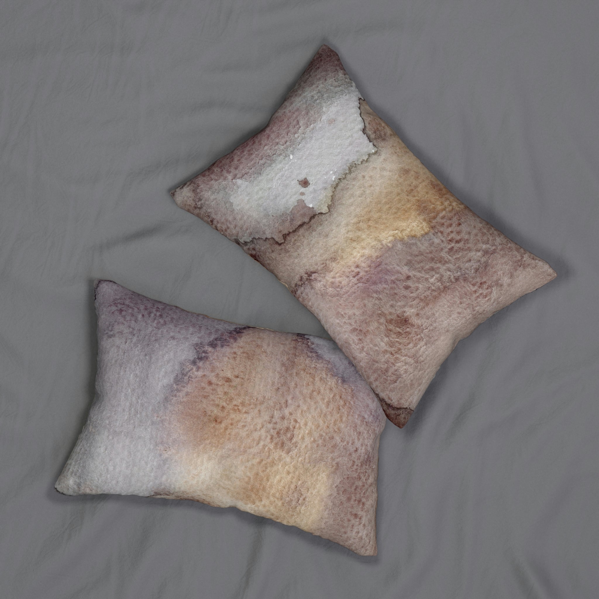 Abstract Lumbar Pillow | Earthy Beige Ombre